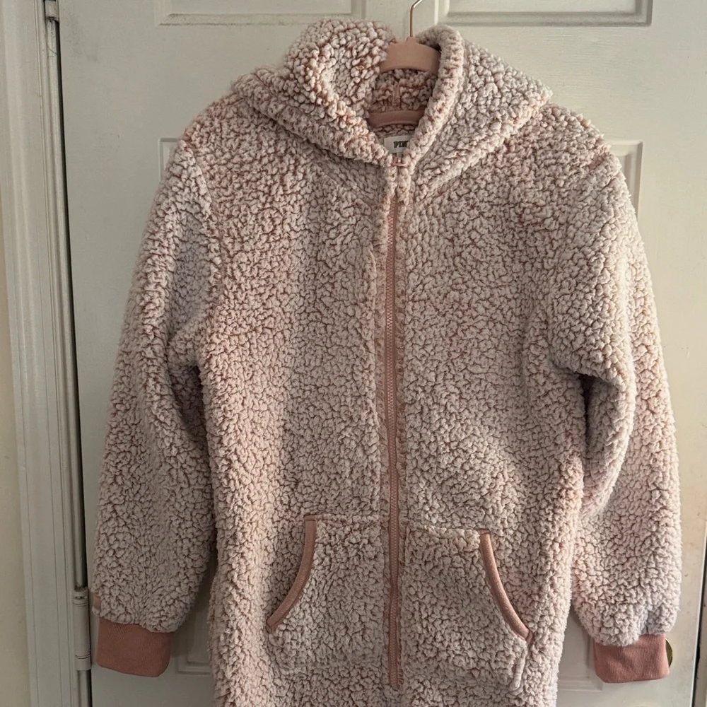 Cozy Pink Sherpa Hoodie - Picture 1 of 9